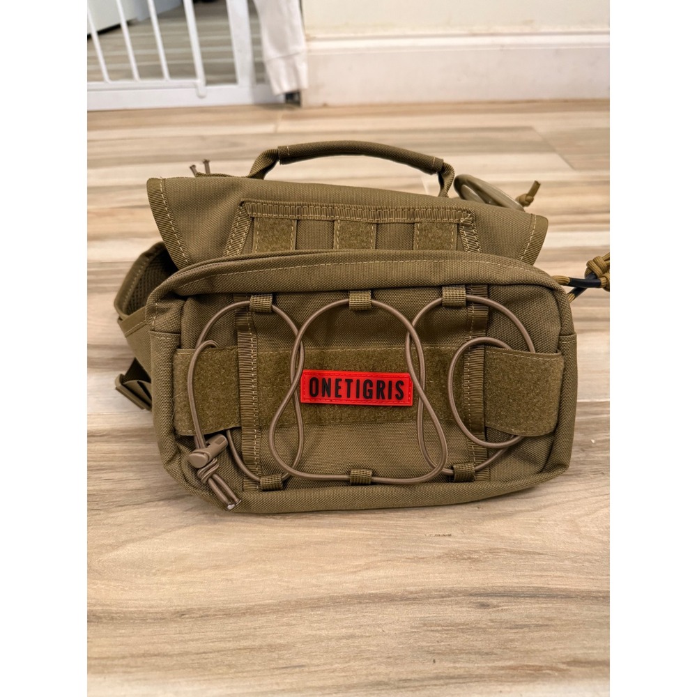 OneTigris Tactical Dog Harness Coyote Brown MOLLE Vest with Pouches Medium